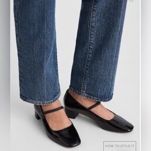Madewell The Greta Pump Black Patent Leather Mary Jane Sz 6